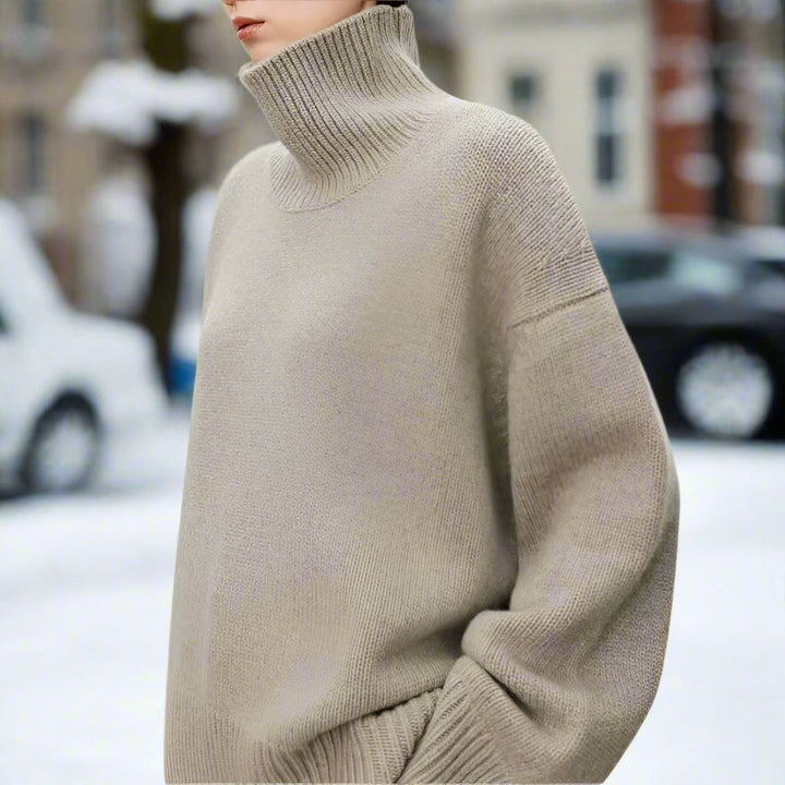 Pull à col roulé luxueux, minimaliste et élégant pour femmes