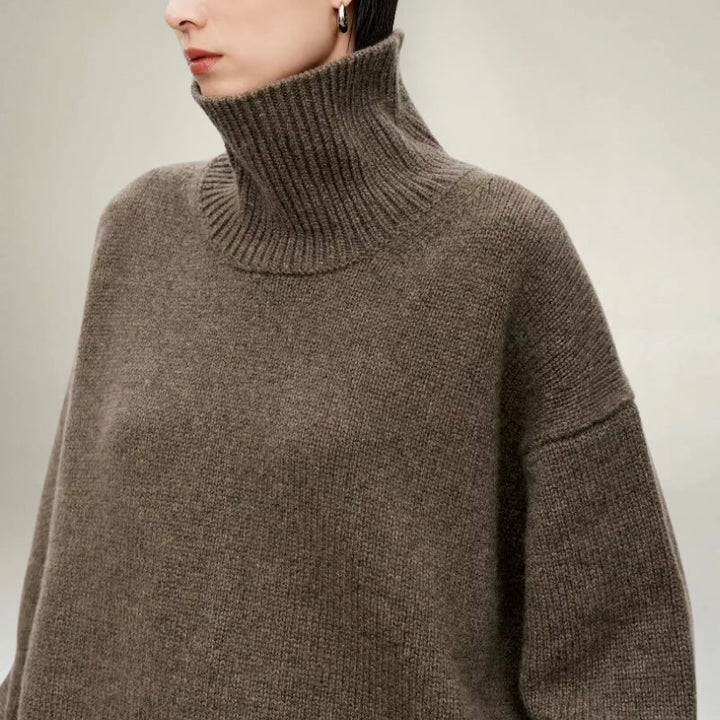 Pull à col roulé luxueux, minimaliste et élégant pour femmes