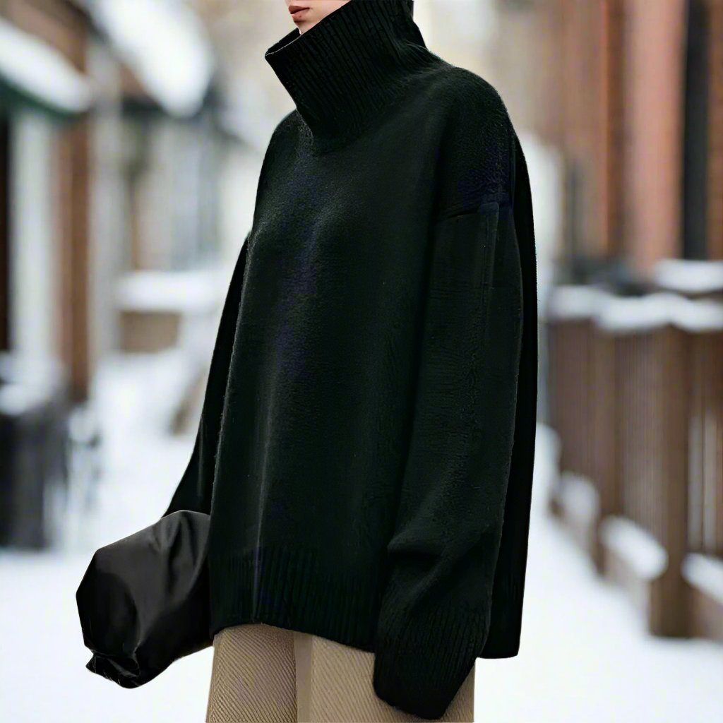 Pull à col roulé luxueux, minimaliste et élégant pour femmes