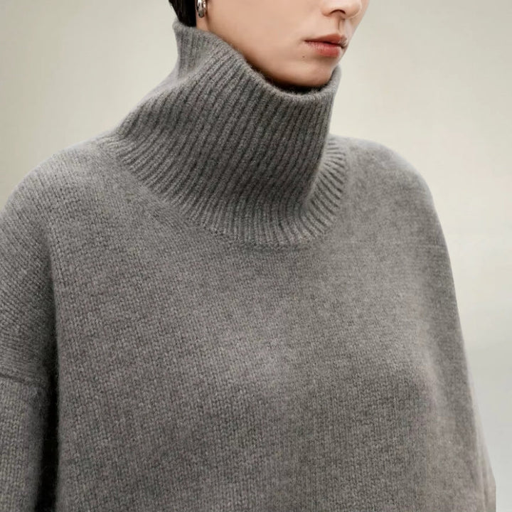 Pull à col roulé luxueux, minimaliste et élégant pour femmes