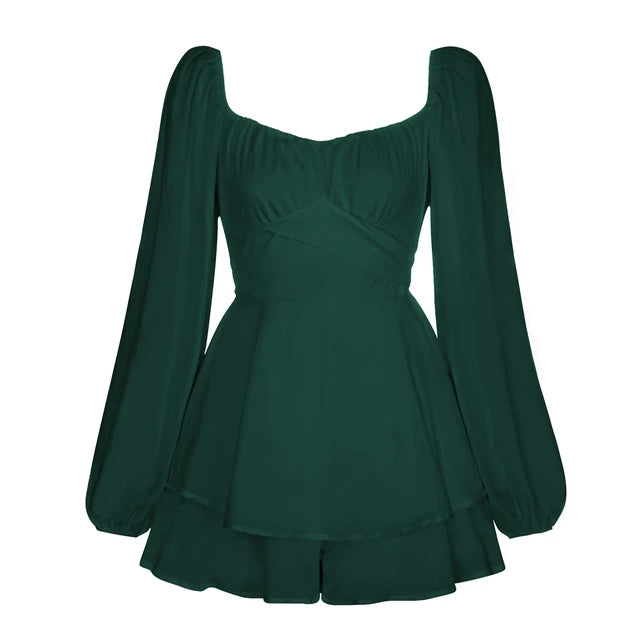 Vanessa | Robe Mini à Manches Longues avec Volants
