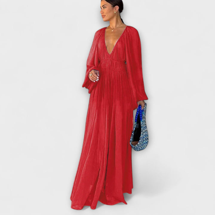 Marienna – Robe maxi avec un tombé plissé artistique