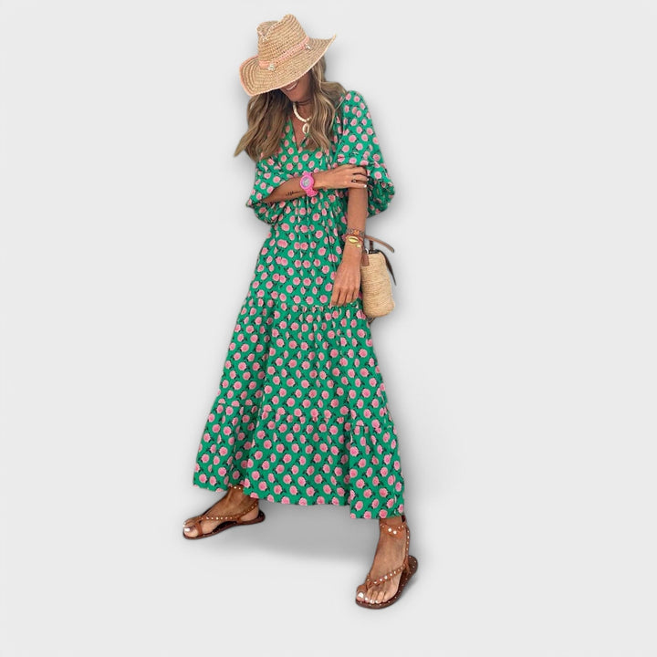 Robe maxi géométrique élégante