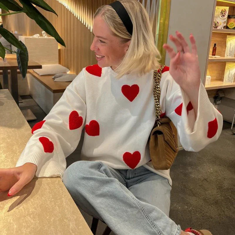 Maren | Pull en tricot à motif cœur pour femmes