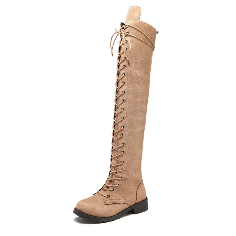 Bottes Overknee Élégantes pour Femmes | Lacets