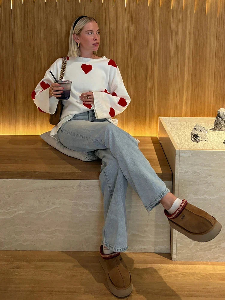 Maren | Pull en tricot à motif cœur pour femmes