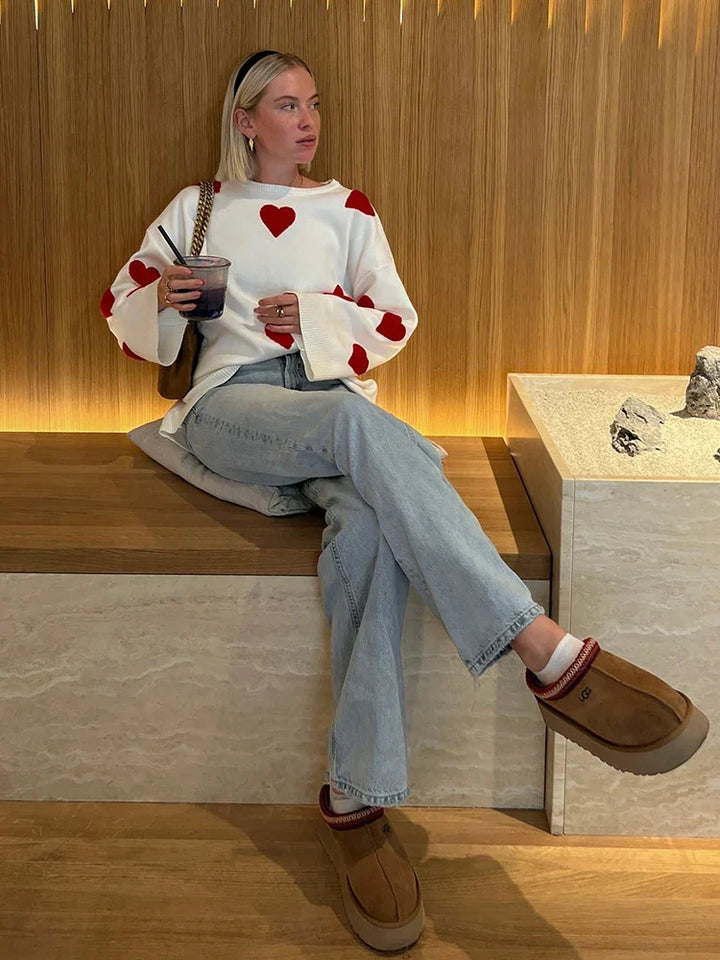 Maren | Pull en tricot à motif cœur pour femmes