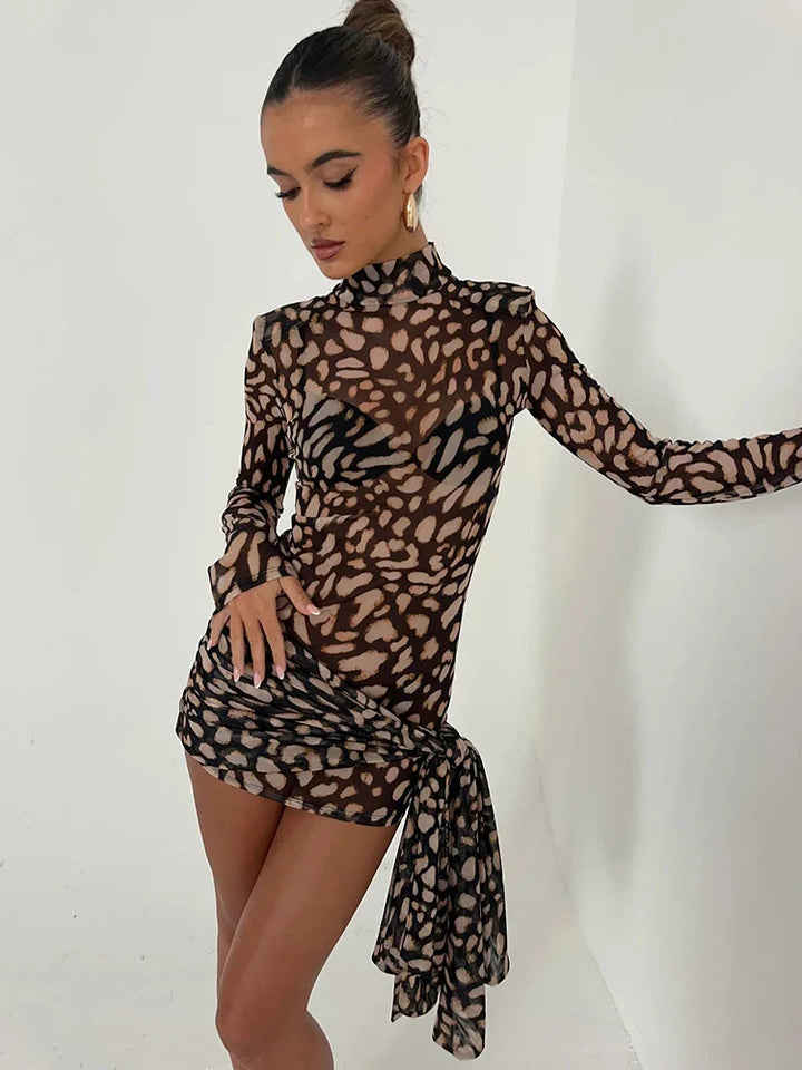 Livia | Robe Mini Femme au Design Imprimé Séduisant