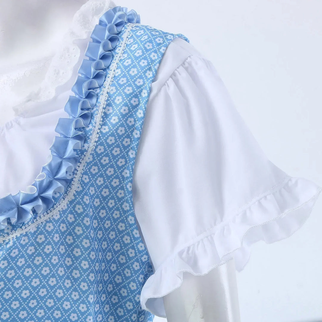Robe Dirndl Bleue Oktoberfest pour Femmes