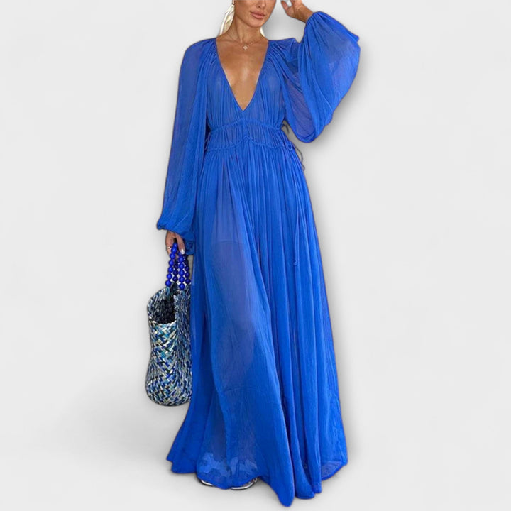 Marienna – Robe maxi avec un tombé plissé artistique