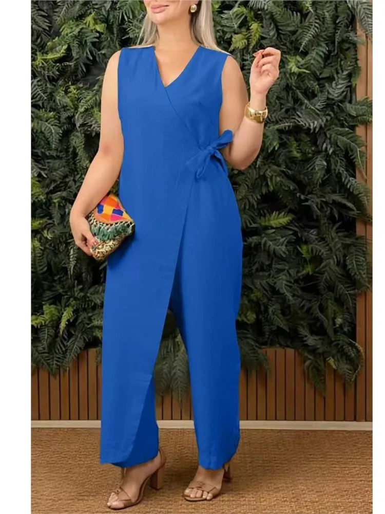 ELENA | Combinaison Femme Unie avec Pantalon Large