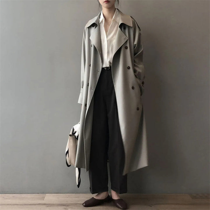 Manteau Trench Long Imperméable pour Femmes | Col Revers
