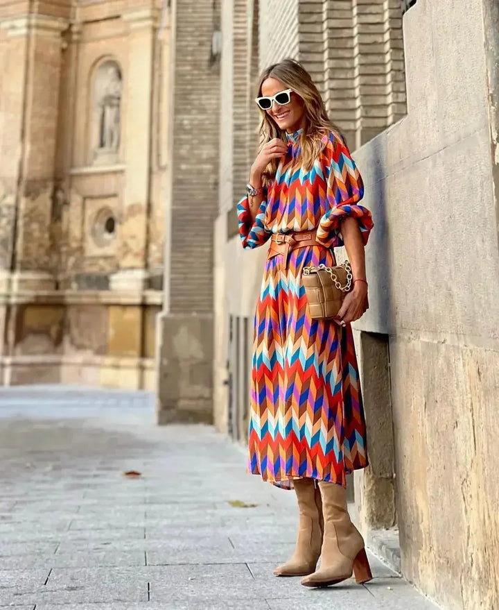 Kaia - Robe de soirée élégante avec des motifs géométriques