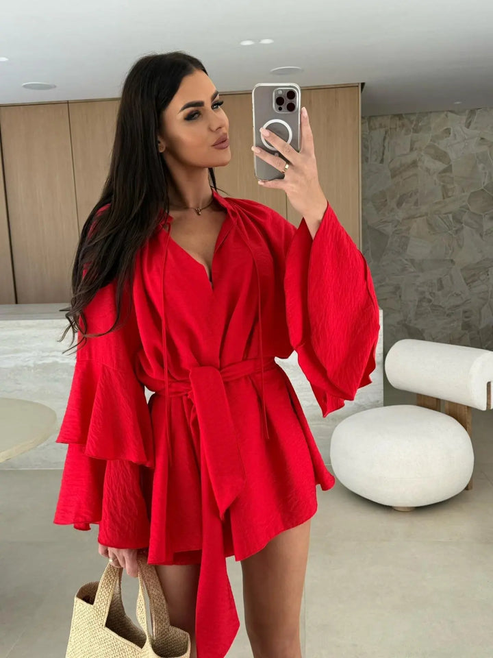 MAYLORA™ | Robe chemise légère avec ceinture à la taille