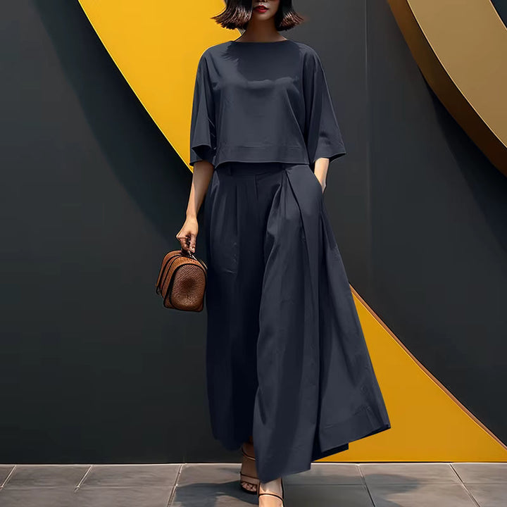 Ensemble Sofia™ avec Blouse Cropped Ample et Culotte Taille Haute