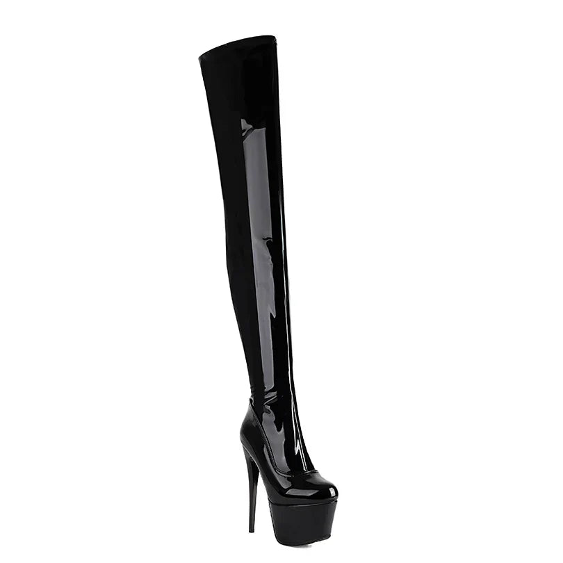 Bottes Overknee pour Femmes | Talon Stiletto Haut avec Plateau