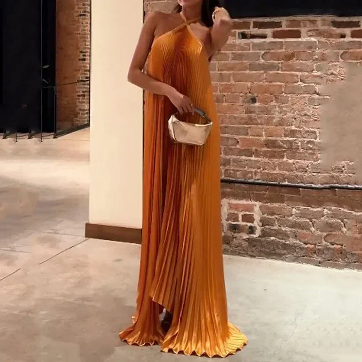 Karina | Robe de soirée plissée à dos nu pour femme