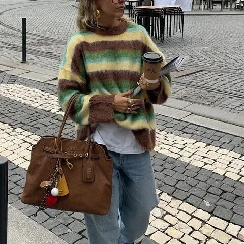 Mikah | Pull en Tricot Rayé pour Femmes