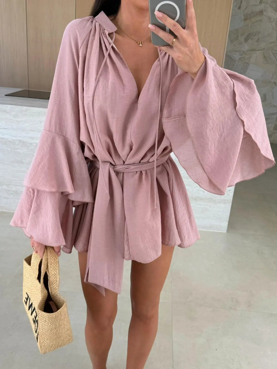 MAYLORA™ | Robe chemise légère avec ceinture à la taille