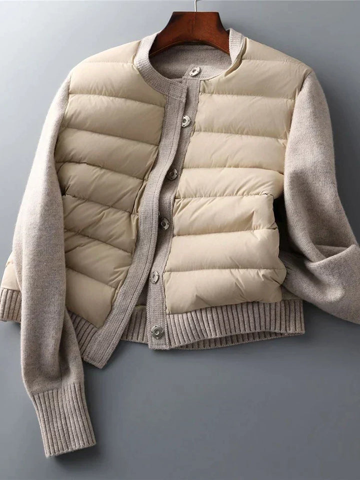 Cardigan à puffer élégant, superposé et polyvalent pour femmes