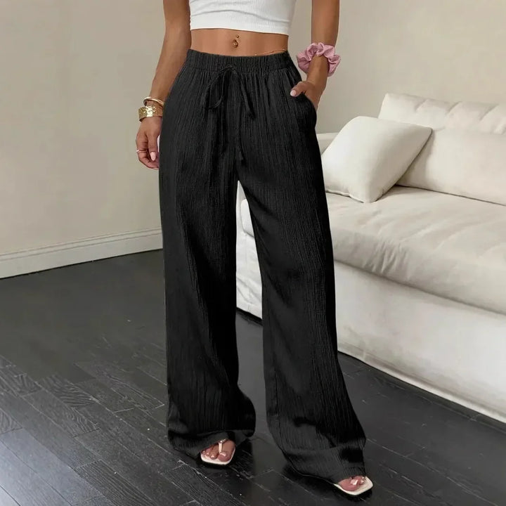 1+1 GRATUIT Pantalon Marelle™ en Coton-Lin avec Cordon de Serrage Réglable et Coupe Palazzo Ample