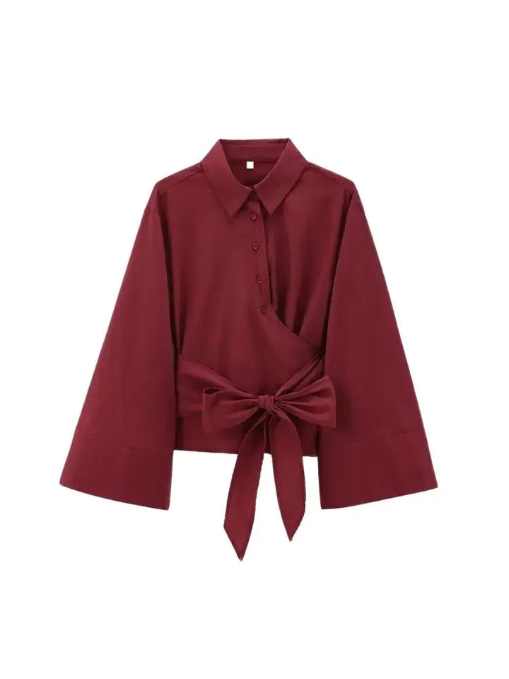 Blouse Latifa avec ceinture à nouer et ample