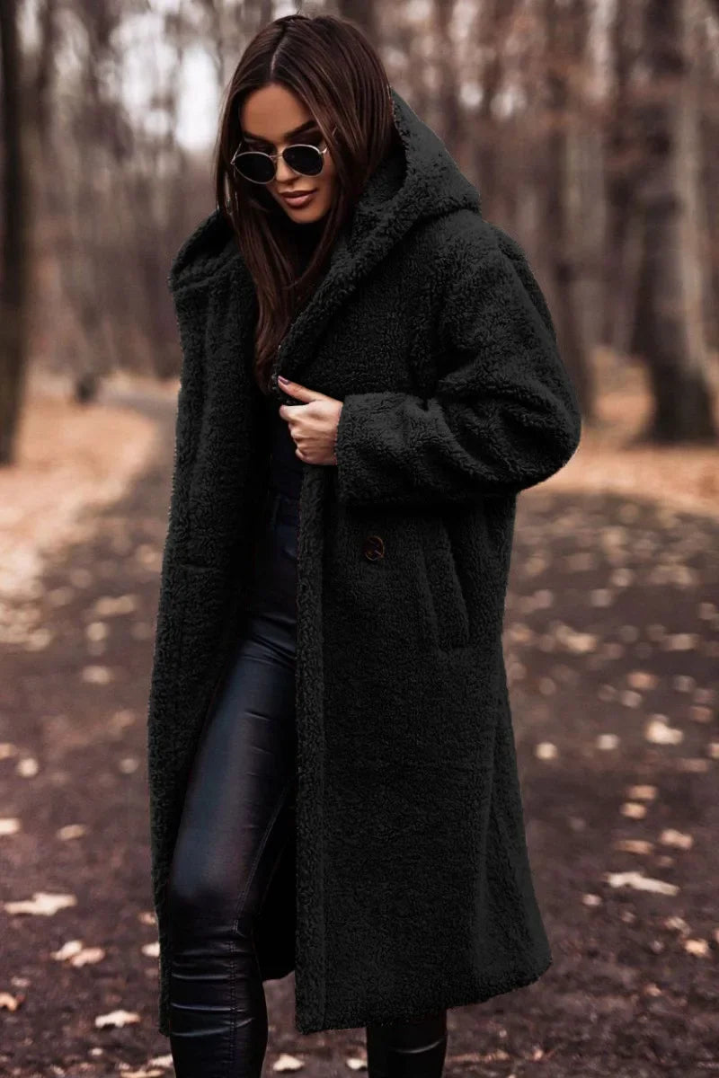 Manteau d'Hiver Femme avec Capuche Douce et Long | Chaud
