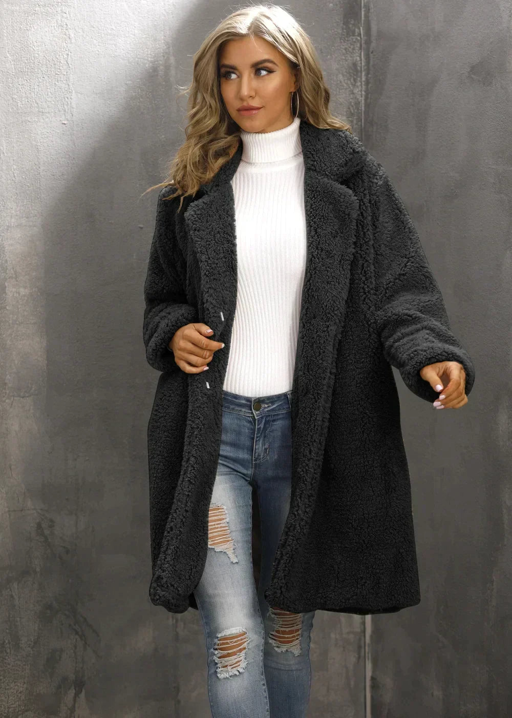 Manteau d'hiver élégant, polyvalent et confortable pour femmes