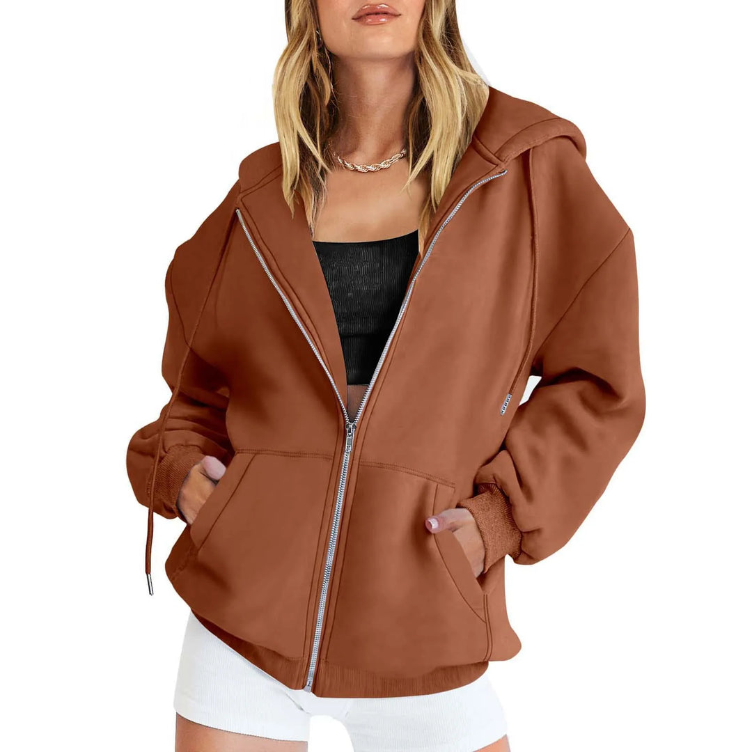 Valeria | Sweat à capuche zippé pour femmes confortable et stylé