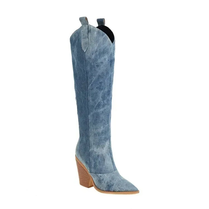 Bottes Cowboy Overknee pour Femmes | Bleu
