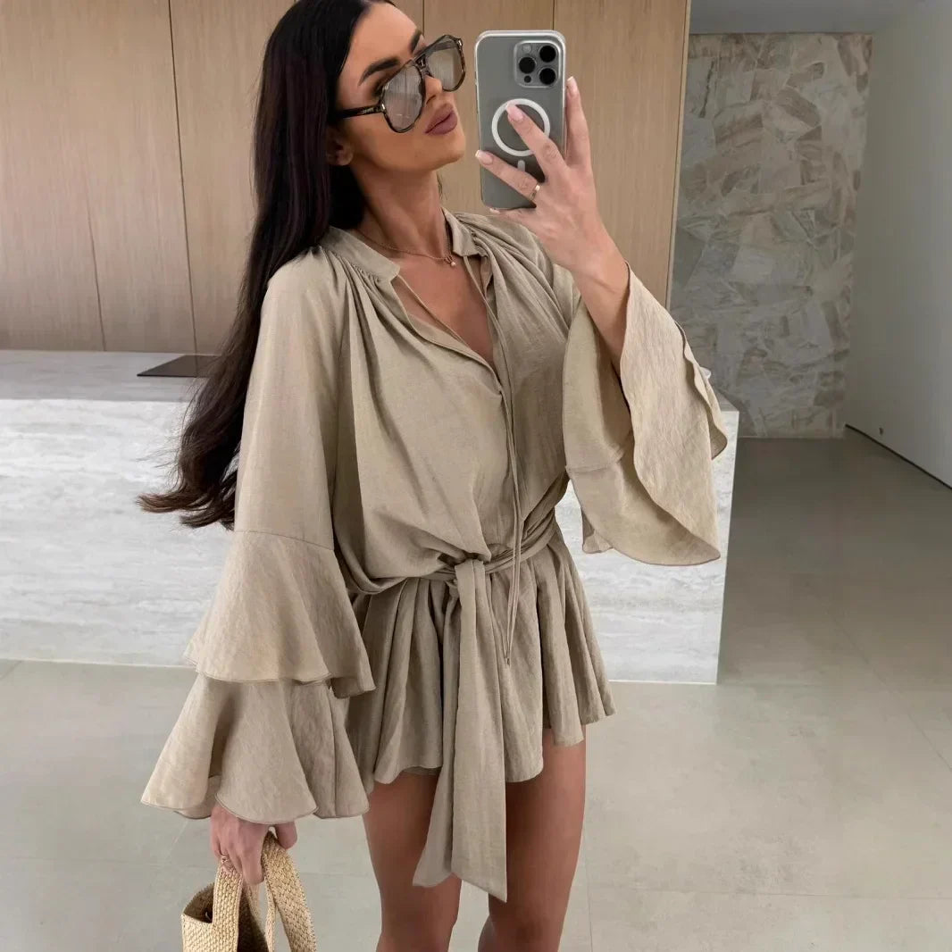 MAYLORA™ | Robe chemise légère avec ceinture à la taille