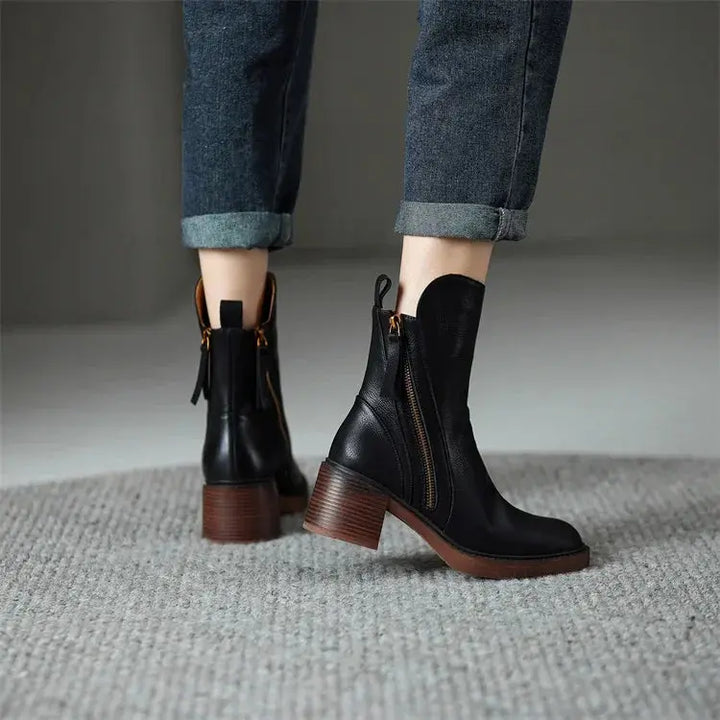 Bottines en cuir élégantes pour femmes