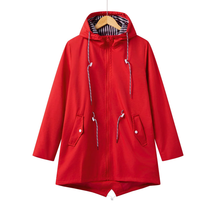 Manteau Trench Imperméable à Capuche pour Femmes | Décontracté