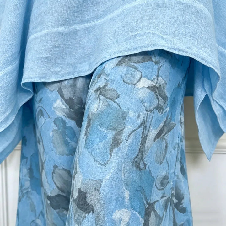 Ensemble Amara™ en coton-lin avec blouse oversize et pantalon palazzo