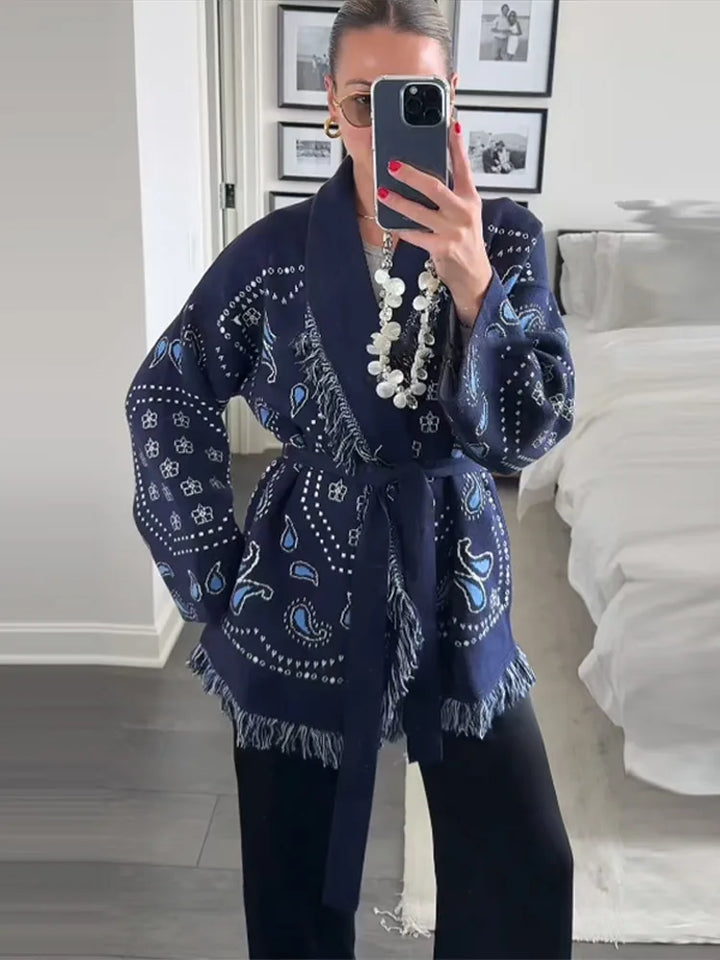 Sarah | Pull en Tricot pour Femmes avec Motif Paisley