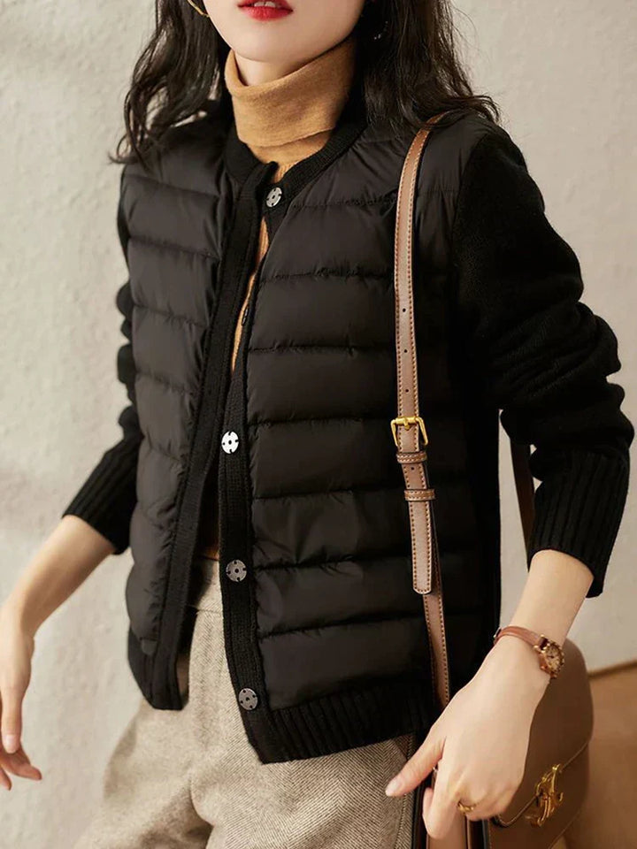 Cardigan à puffer élégant, superposé et polyvalent pour femmes