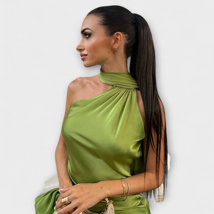 Robe Maxi Halter Off-Shoulder Élégante