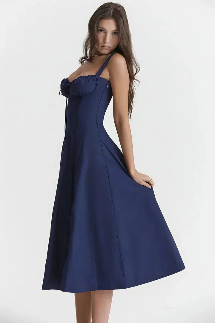 Linda | Robe Fleurie Femme Corset Fente Latérale Midi – Corset Fleurie Midi 2026