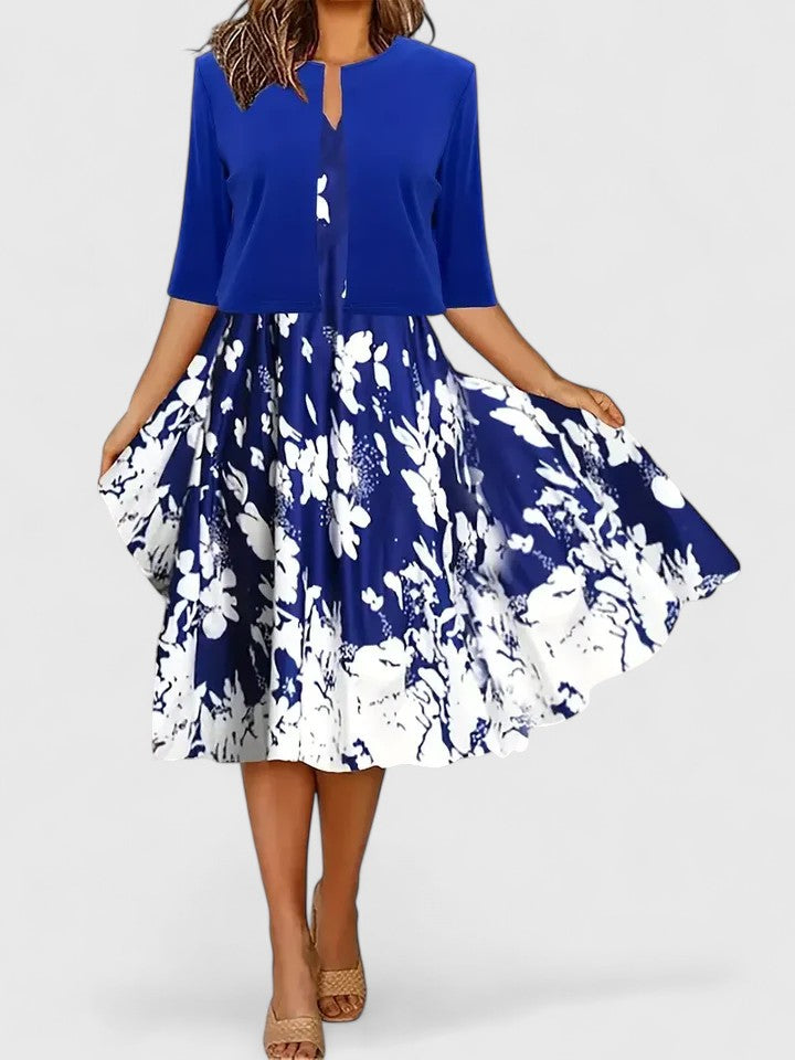 Orla | Robe midi A-ligne à manches courtes