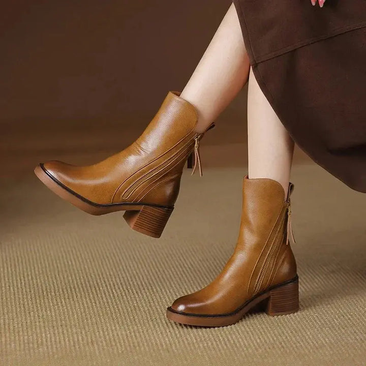 Bottines en cuir élégantes pour femmes
