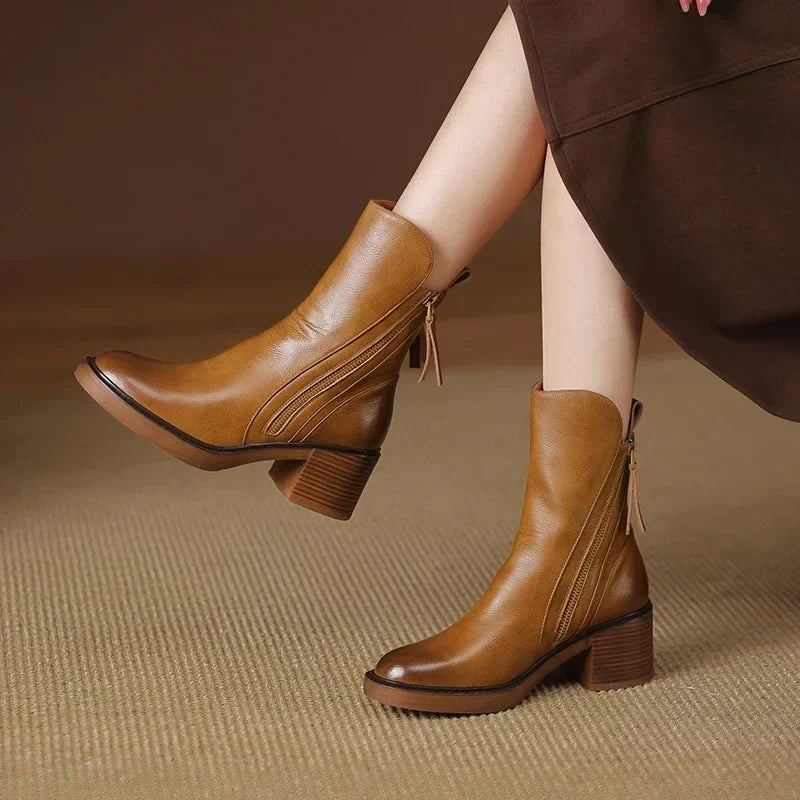 Silvia | Bottines Casual Femme avec Talon Bloc