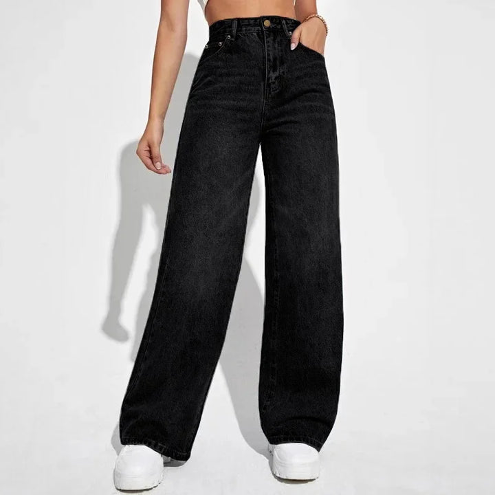 Jeans Baggy Taille Haute Femme