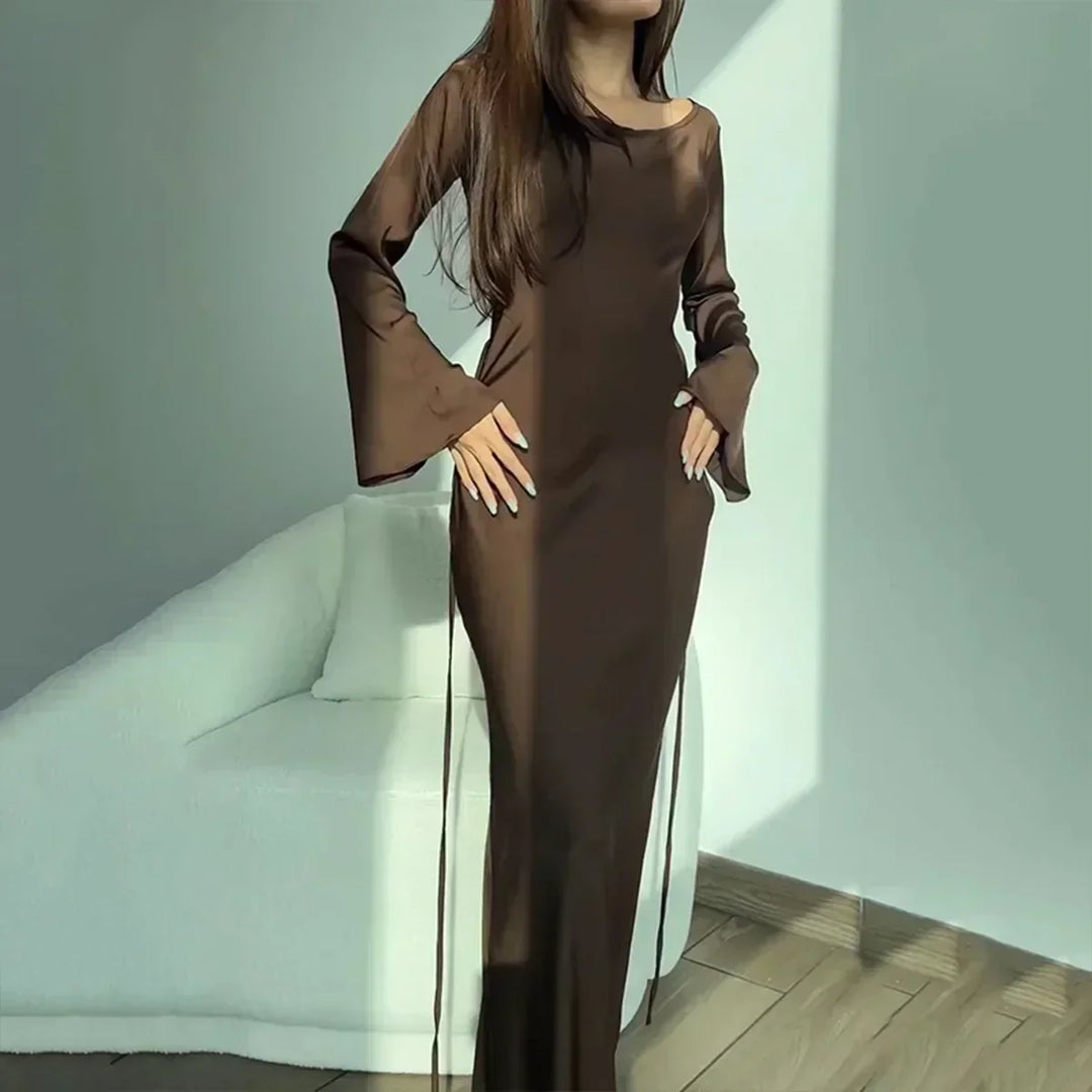 Robe moulante à manches longues pour femmes