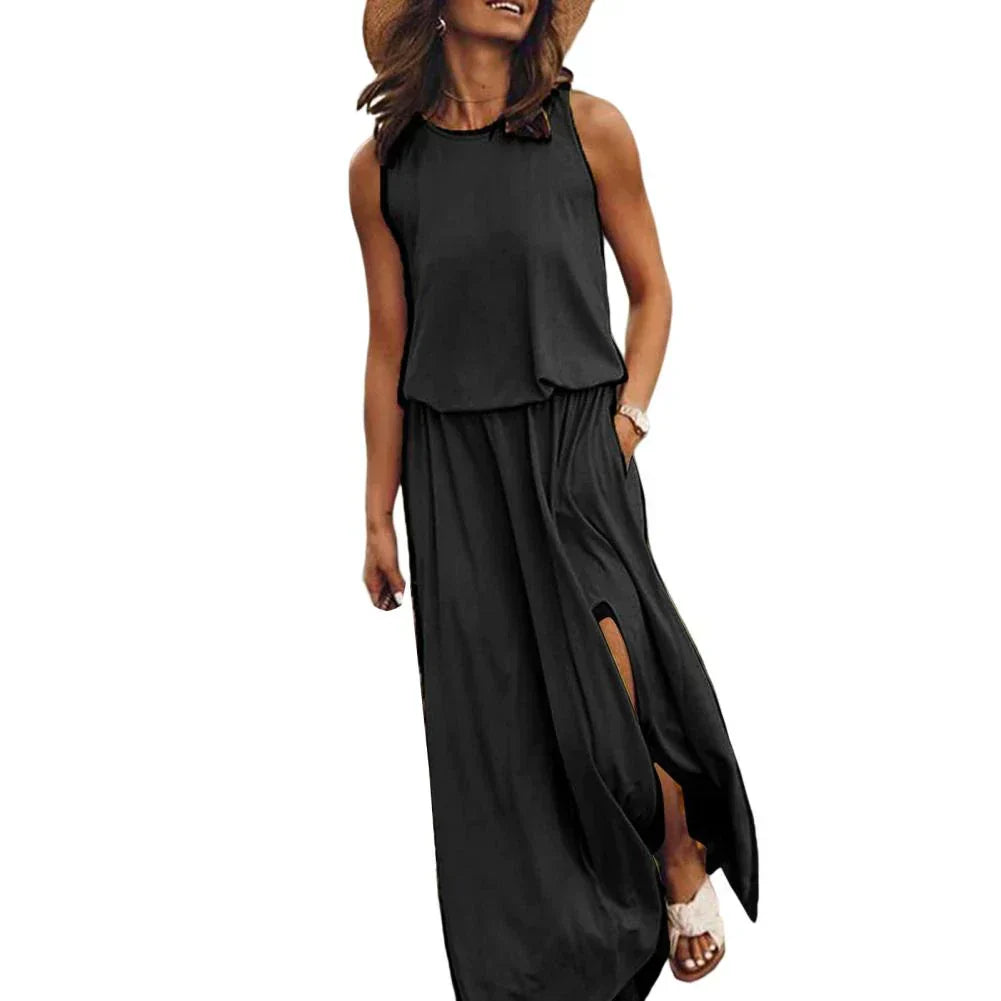 Robe Maxi Décontractée Sans Manches Lyric