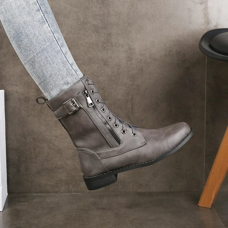 Katharina | Bottes en cuir à lacets pour femmes