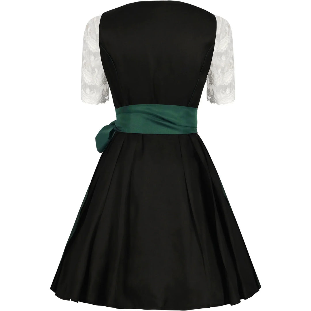 Robe Dirndl Traditionnelle Femme Verte et Noire Oktoberfest