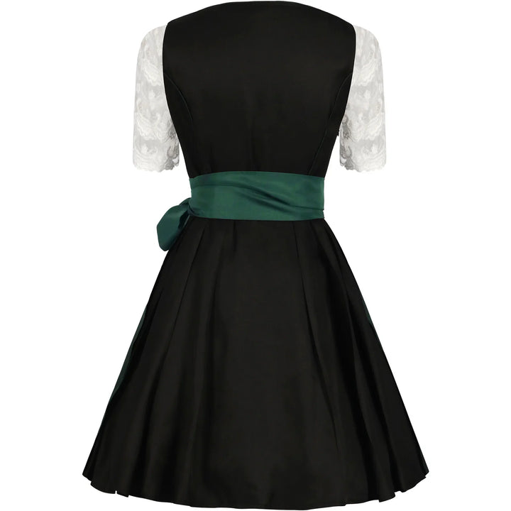 Robe Dirndl Traditionnelle Femme Verte et Noire Oktoberfest