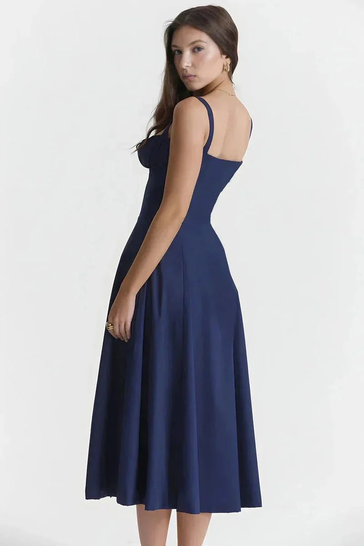 Linda | Robe Fleurie Femme Corset Fente Latérale Midi – Corset Fleurie Midi 2026