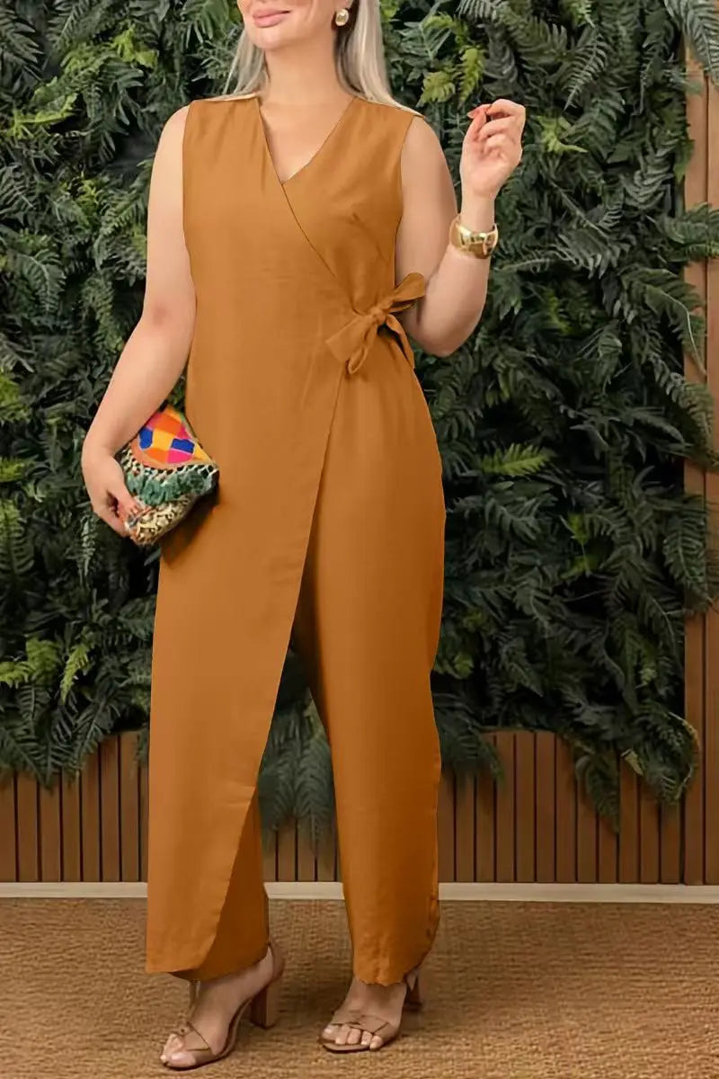 ELENA | Combinaison Femme Unie avec Pantalon Large