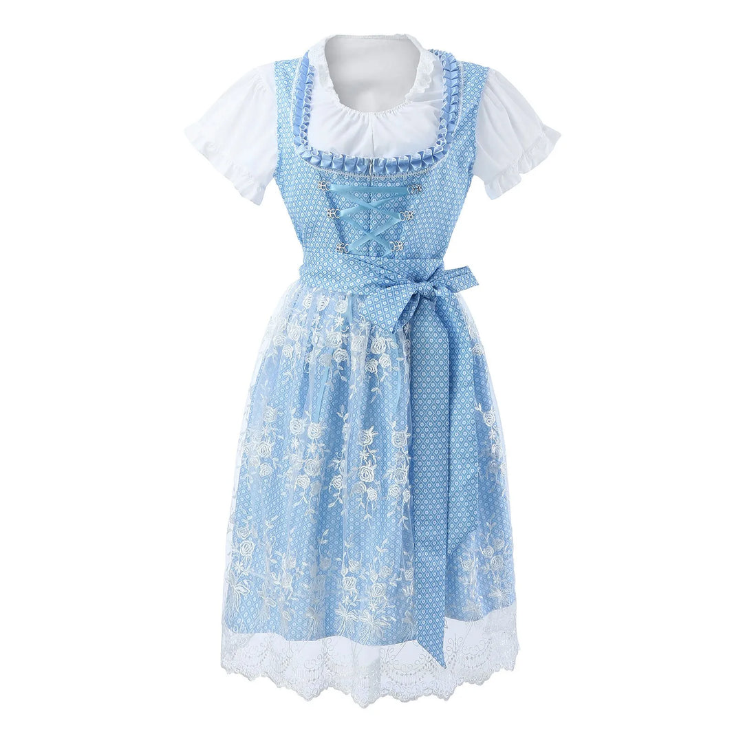 Robe Dirndl Bleue Oktoberfest pour Femmes